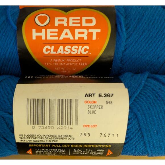🦃Red Heart 848 Skipper Blue Yarn Lot - Picture 4 of 4